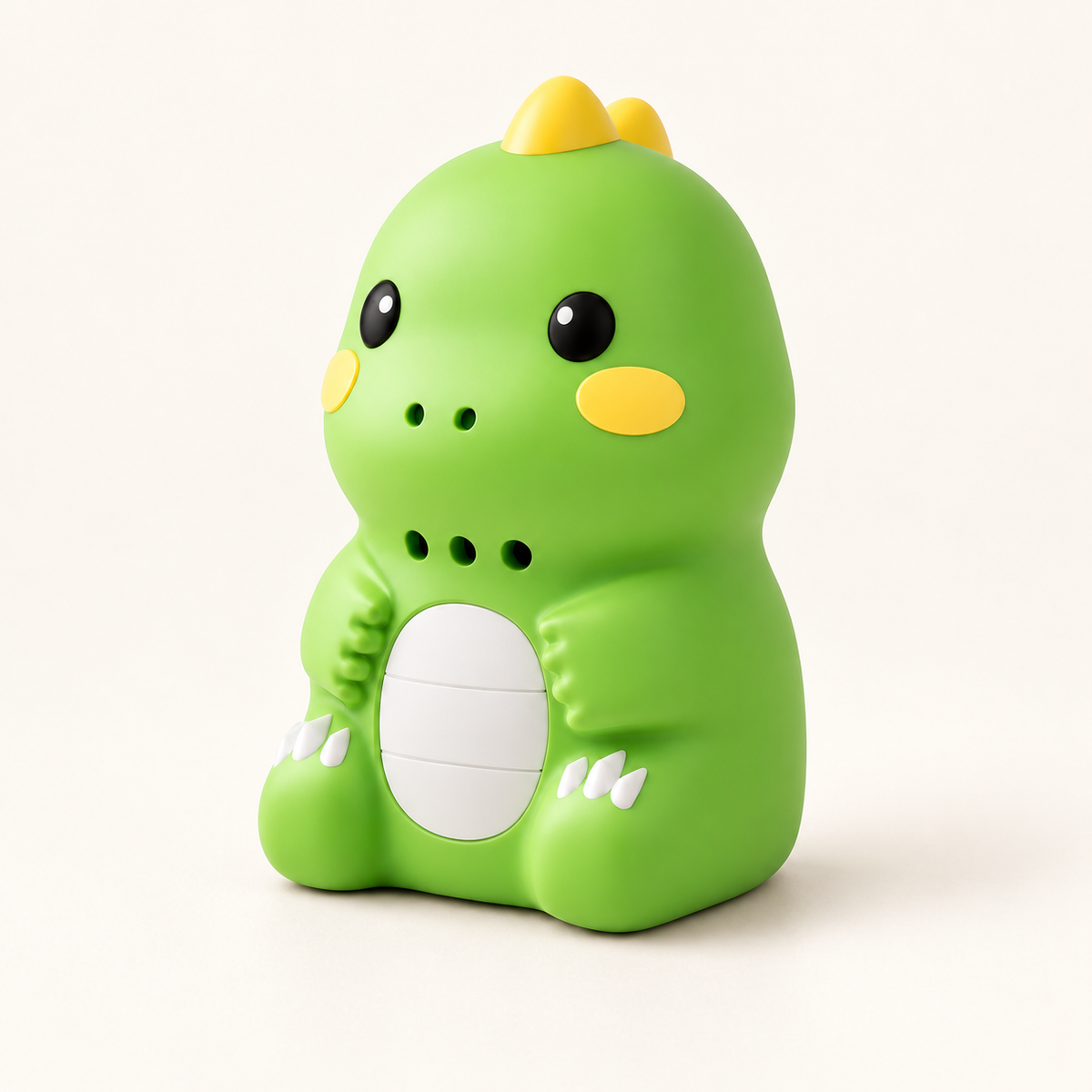 Green Talking Dino reader on an ivory studio background
